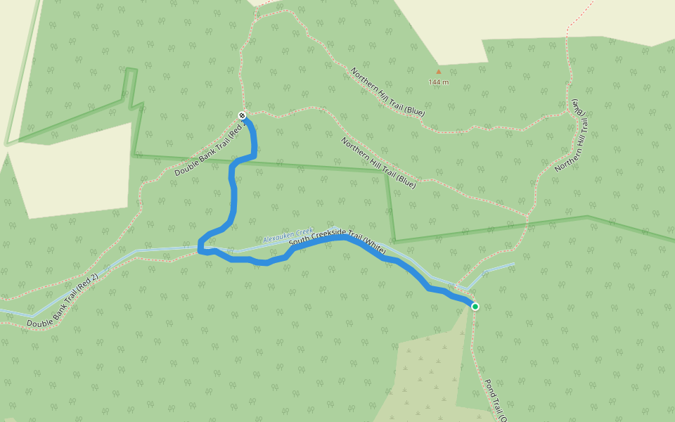 South Creekside Trail (White) walking route map in Lambertville