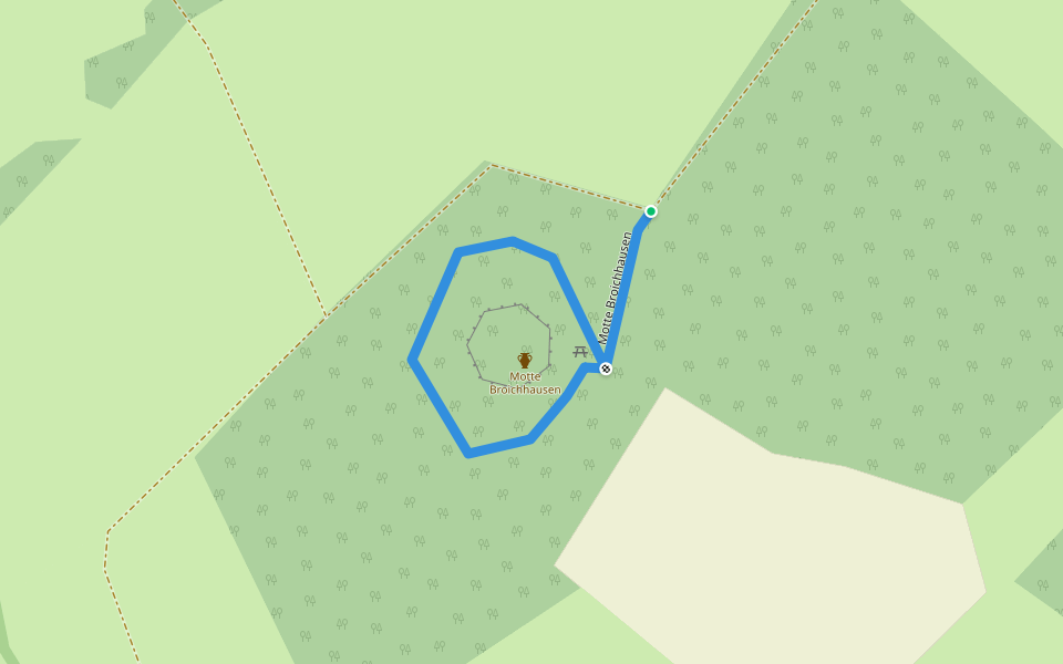 Motte Broichhausen walking route map in Kircheib