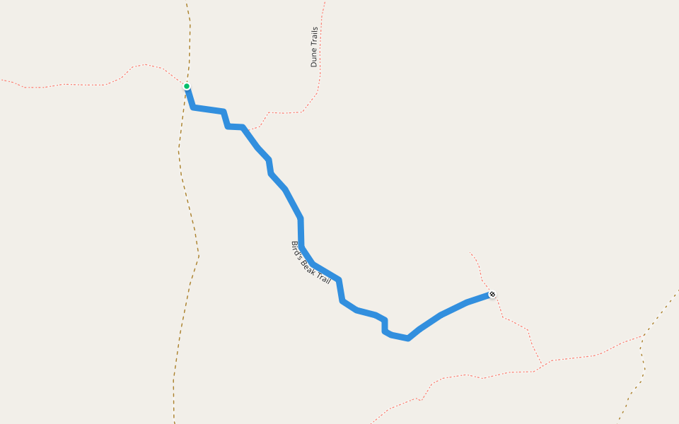 Bird's Beak Trail walking route map in Coos Bay