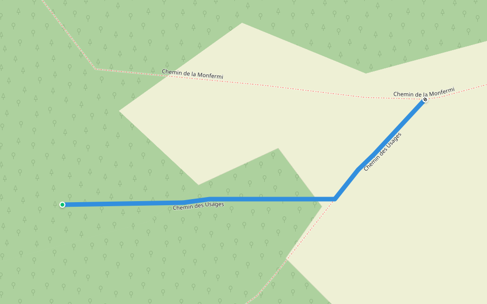 Chemin des Usages walking route map in Vaux d'Amognes