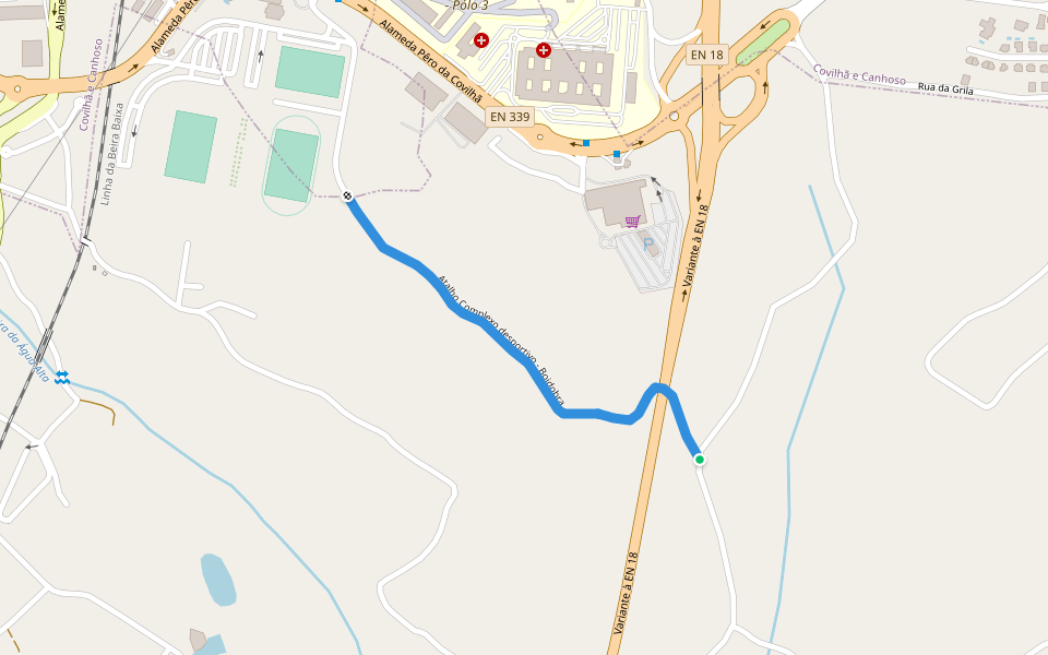 Atalho Complexo desportivo - Boidobra walking route map in Covilhã