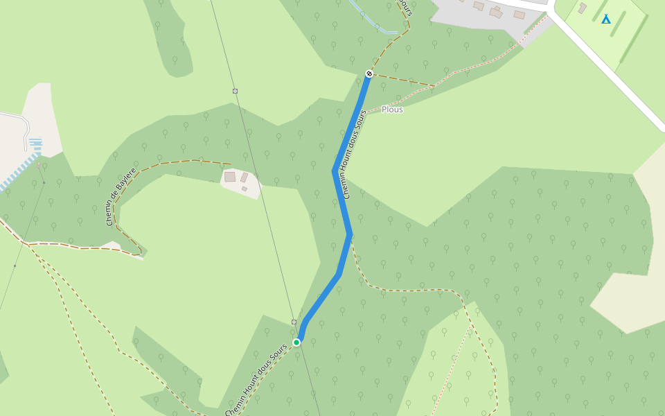 Chemin Hount dous Sours walking route map in Buzy