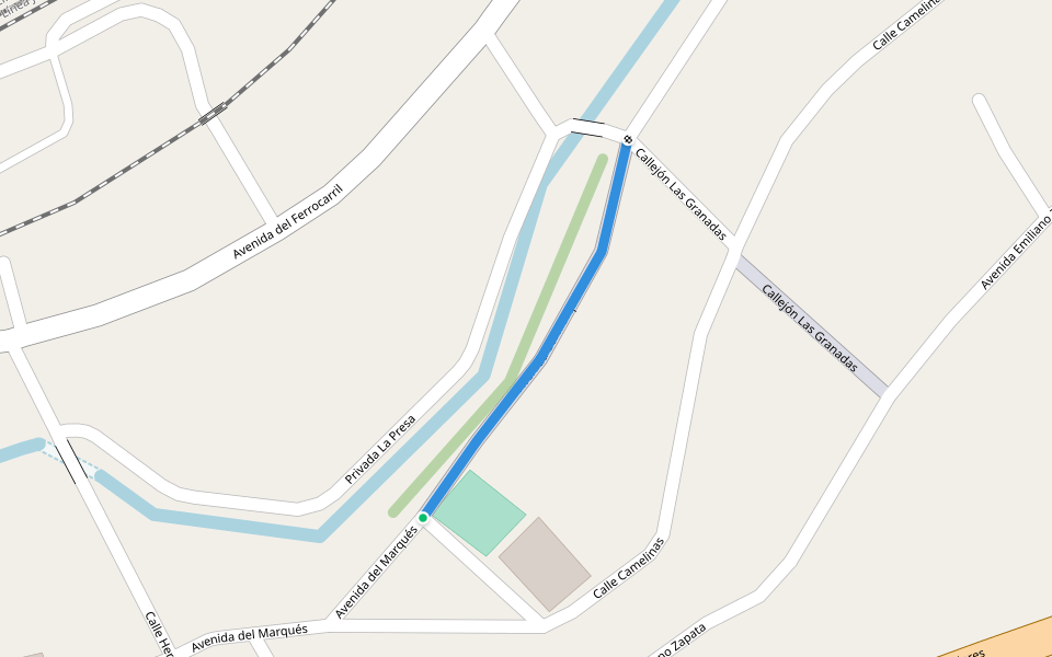 Avenida del Marqués walking route map in La Cañada