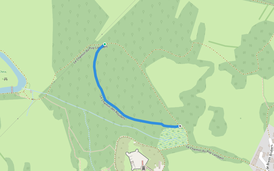 Le Chemin des Roudets walking route map in La Souterraine