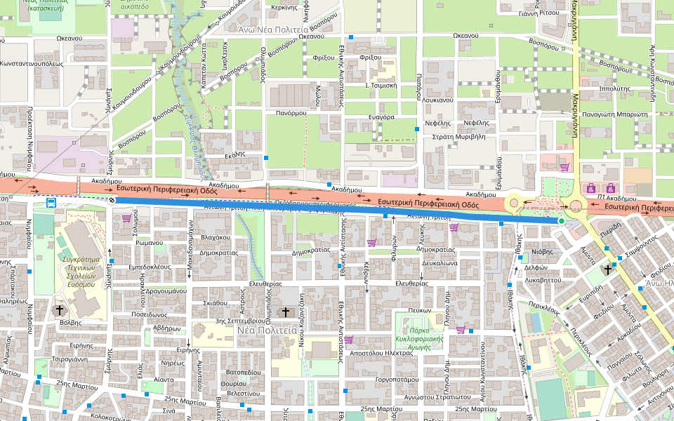 Πεζόδρομος περιφερειακής walking route map in Stavroupoli