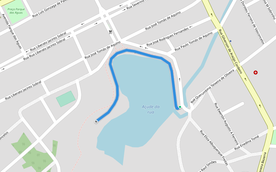 Paredão do açude walking route map in Monteiro