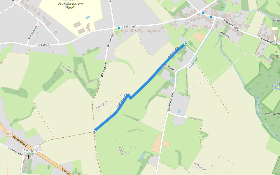 Kosters Ketse walking route map in Oudenaarde