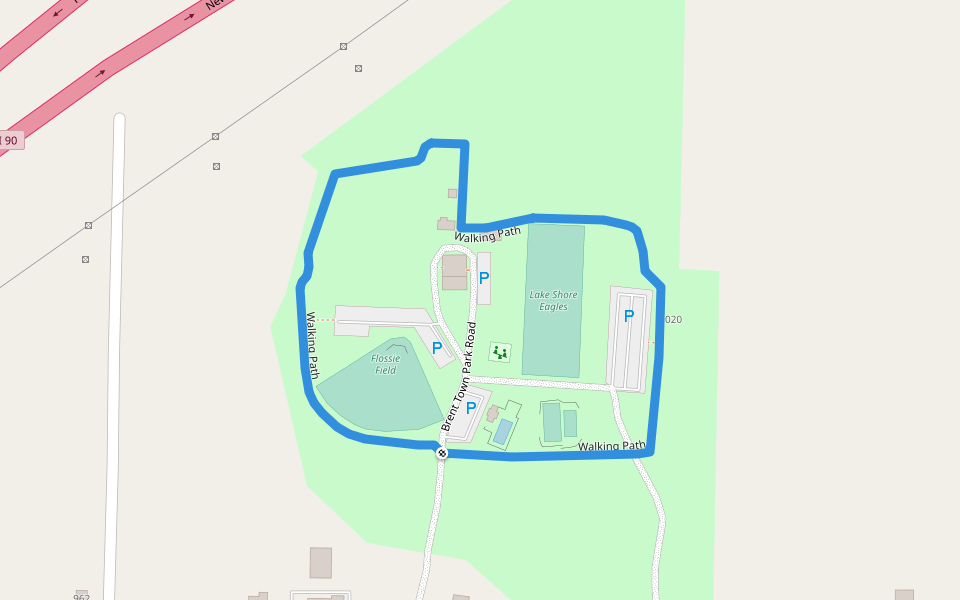 Walking Path walking route map in Brant