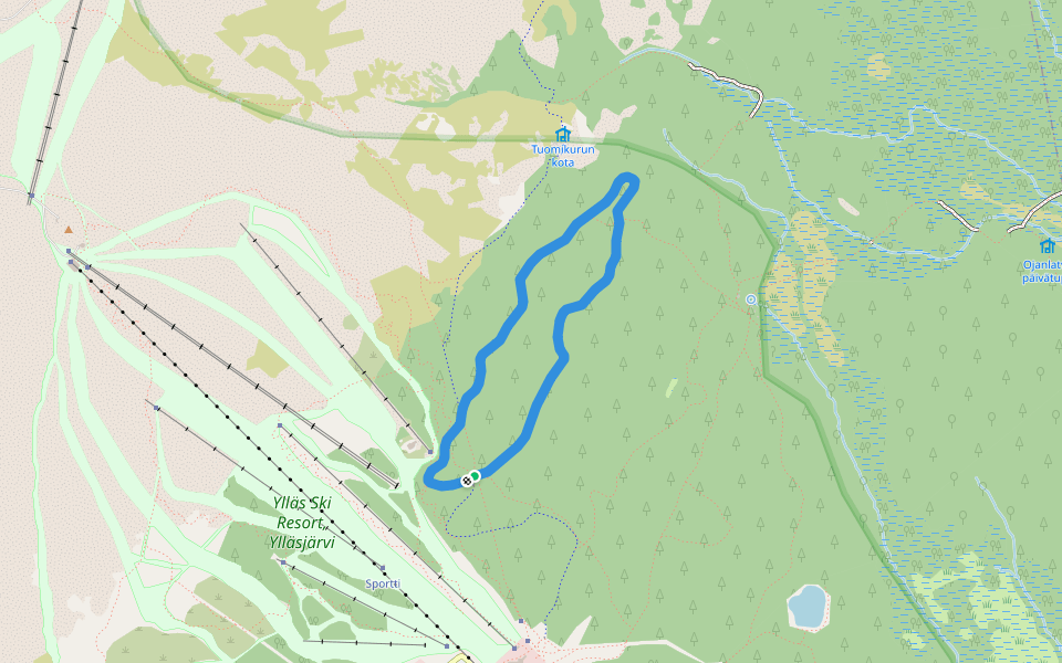 Kuntorata walking route map in Tunturipalo