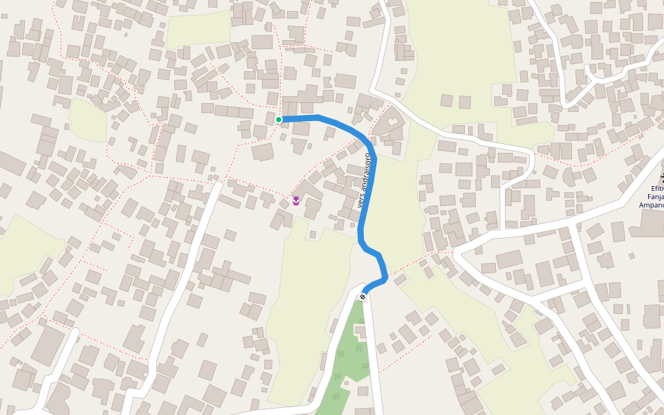 vers andraisoro walking route map in Amborona