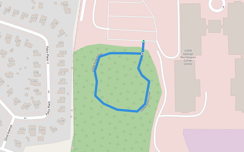 USDA fitness trail walking route map in Beltsville