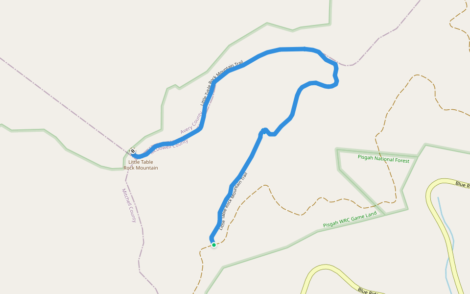Little Table Rock Mountain Trail walking route map in Marion