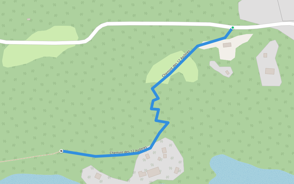 Chemint des 12 Apôtres walking route map in Gambier