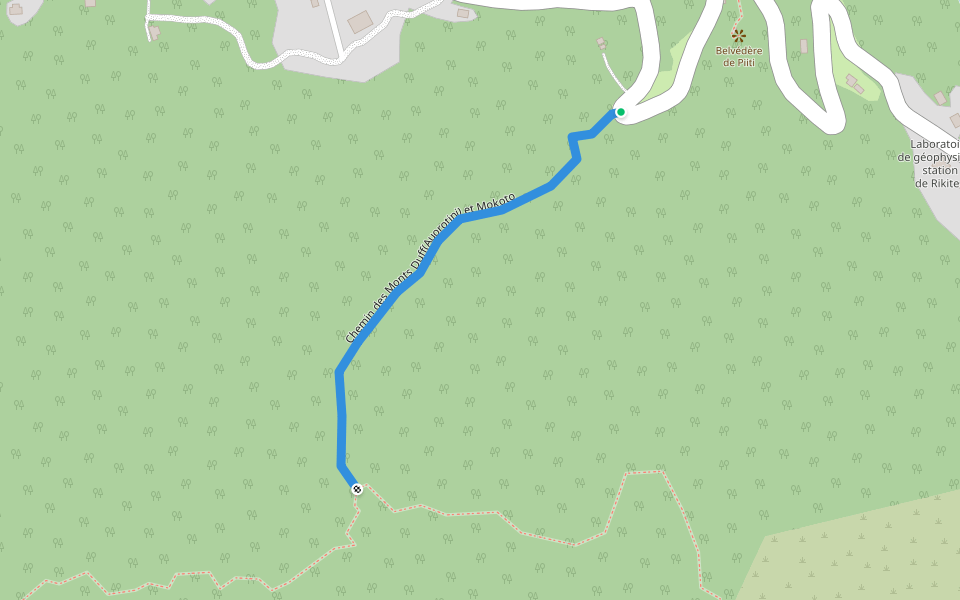 Chemin des Monts Duff(Auorotini) et Mokoto walking route map in Gambier