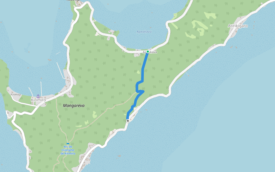 Traversière Taku walking route map in Gambier