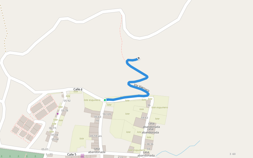 Vía Víacrucis walking route map in Gameza