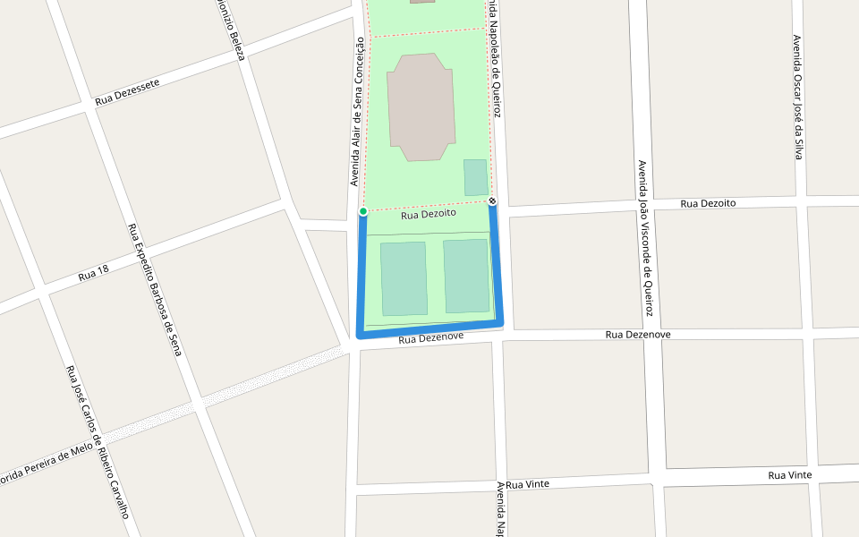 Rua Dezenove walking route map in Peixe