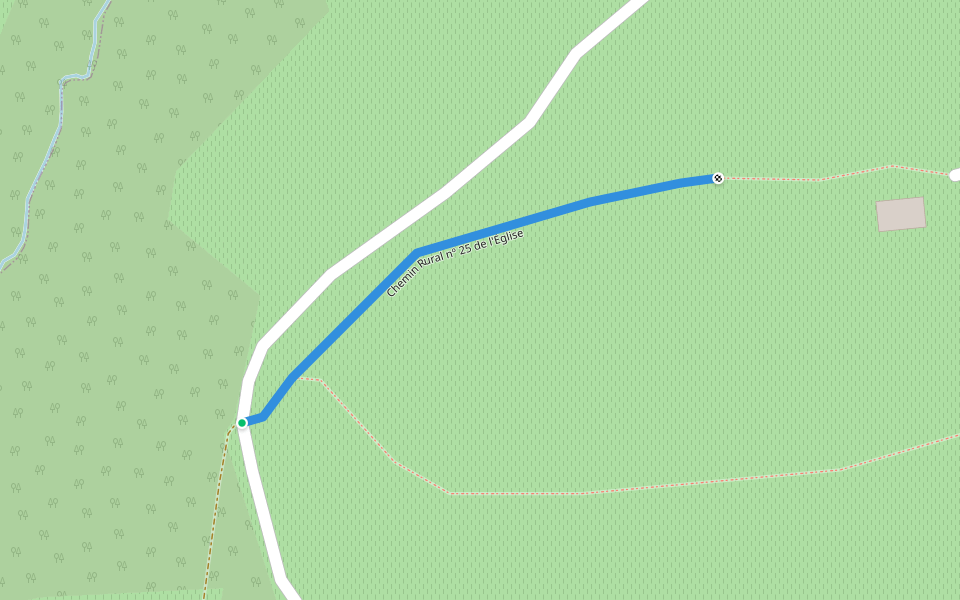 Chemin Rural nº 25 de l'Église walking route map in Loupiac