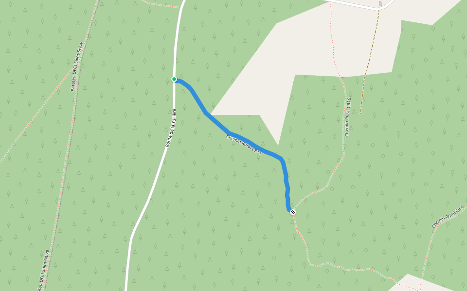 Chemin Rural CR11 walking route map in Saint-Selve