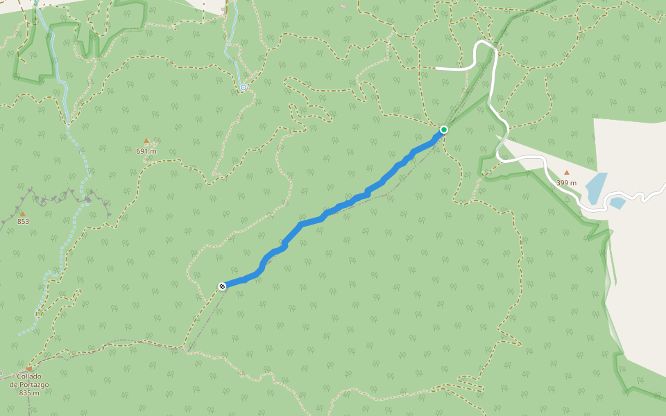 Cortafuegos walking route map in Abarán