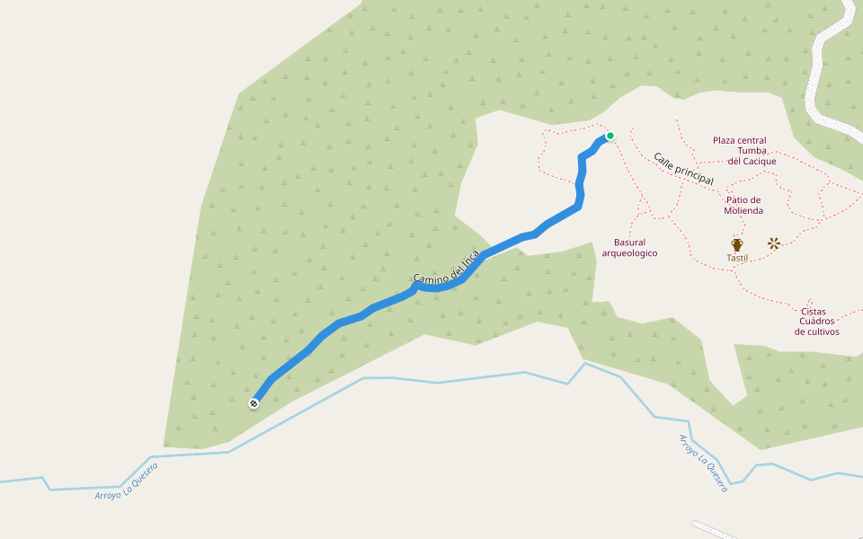 Camino del Inca walking route map in Santa Rosa de Tastil