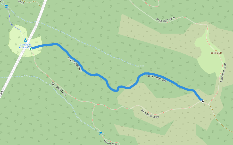 Beck Ridge Trail walking route map in Monticello