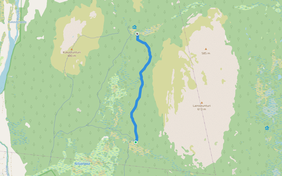 Retkeilyreitti walking route map in Muonio