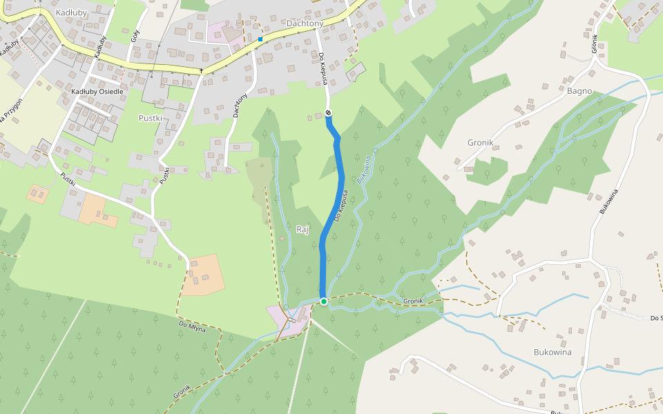Do Kiepusa walking route map in Koniaków