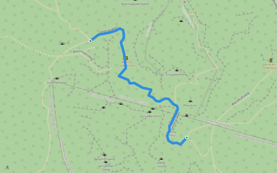 Leitergraben walking route map in Maiersdorf