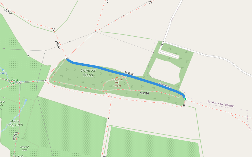 MST38 walking route map in Stroud