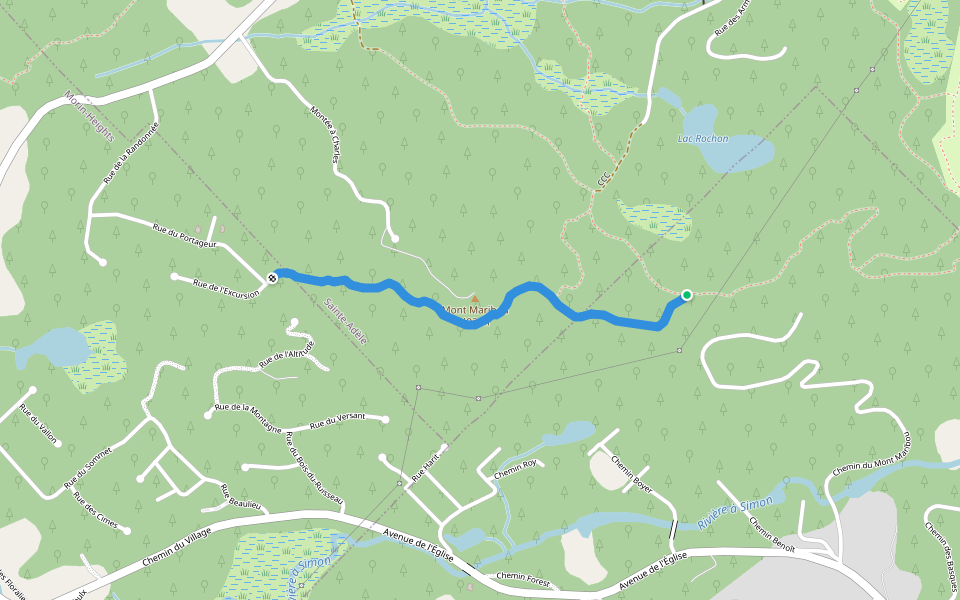 Portageur walking route map in Saint-Sauveur