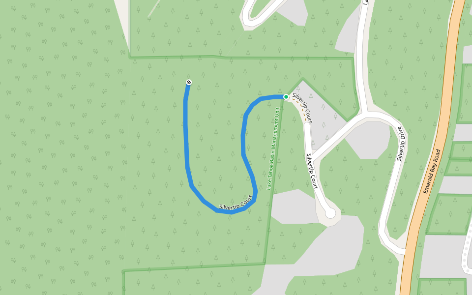 Silvertip Court walking route map in Tahoma