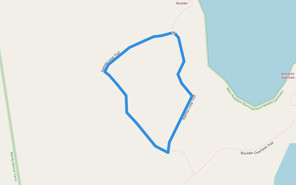 Kalmia Loop Trail walking route map in Spencer