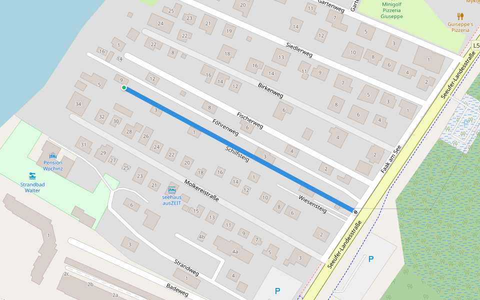 Schilfsteig walking route map in Villach
