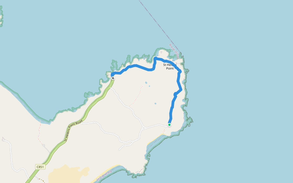 Beerbarrel Beach Track walking route map in Akaroa