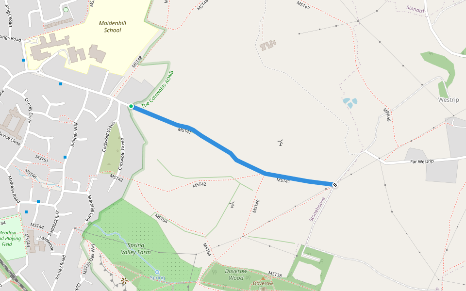 MST41 walking route map in Stonehouse