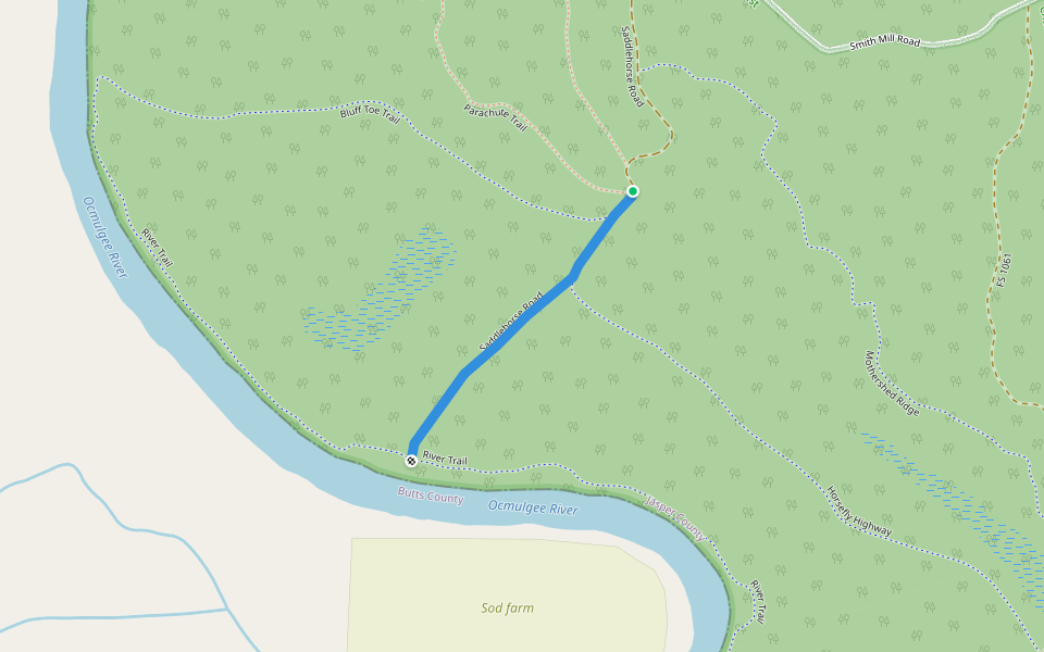 Saddlehorse Road walking route map in Monticello