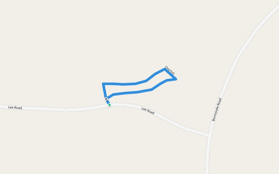 Overhill walking route map in Guilford