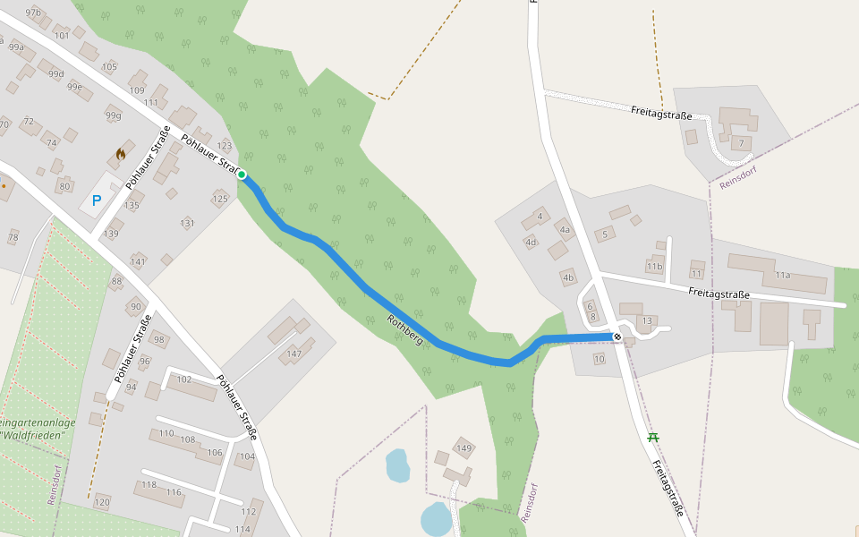 Rothberg walking route map in Zwickau