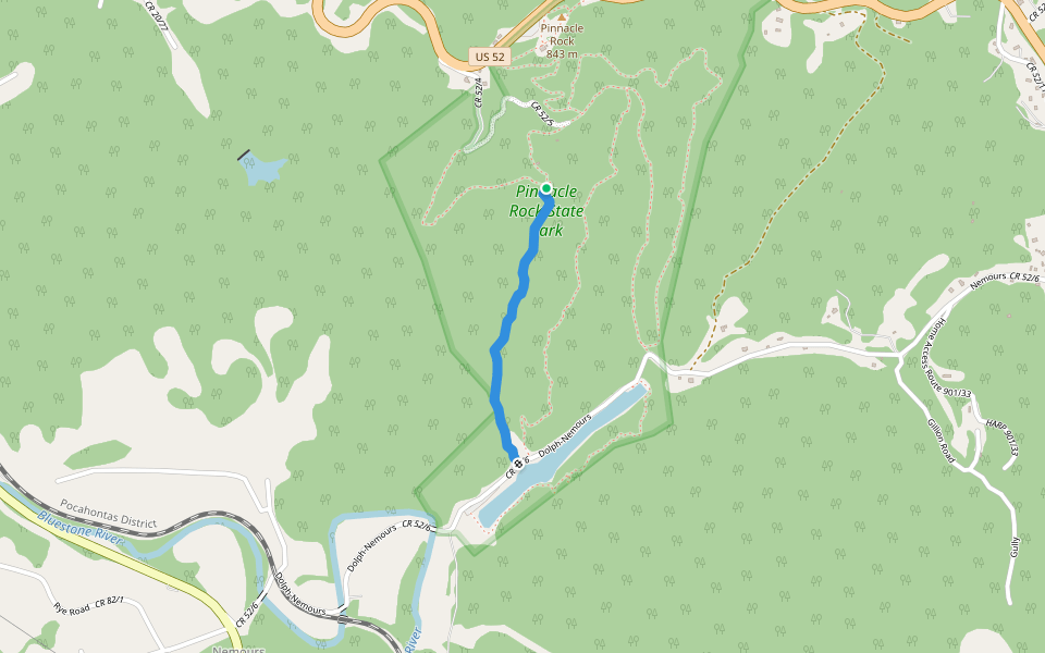 Beaver Pond Trail walking route map in Bluefield