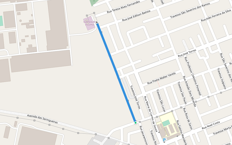 Rua José Edilson Batista walking route map in Natal