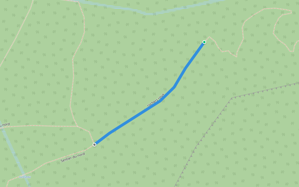rochers roux walking route map in Claix