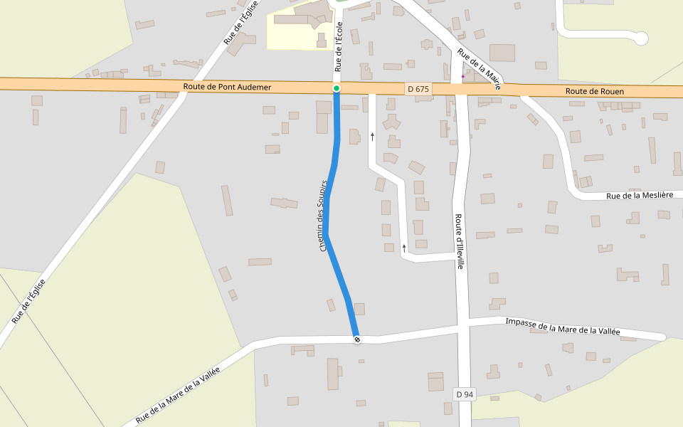 Chemin des Soupirs walking route map in Rougemontiers