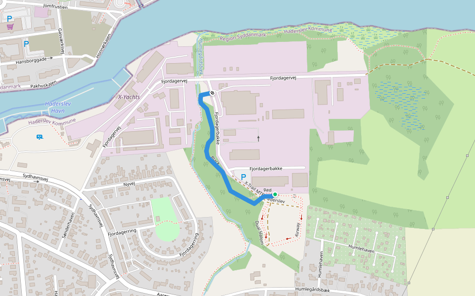 Black walking route map in Haderslev