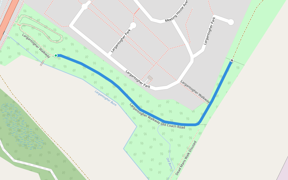 Largantogher Walkway Old Coach Road walking route map in Maghera