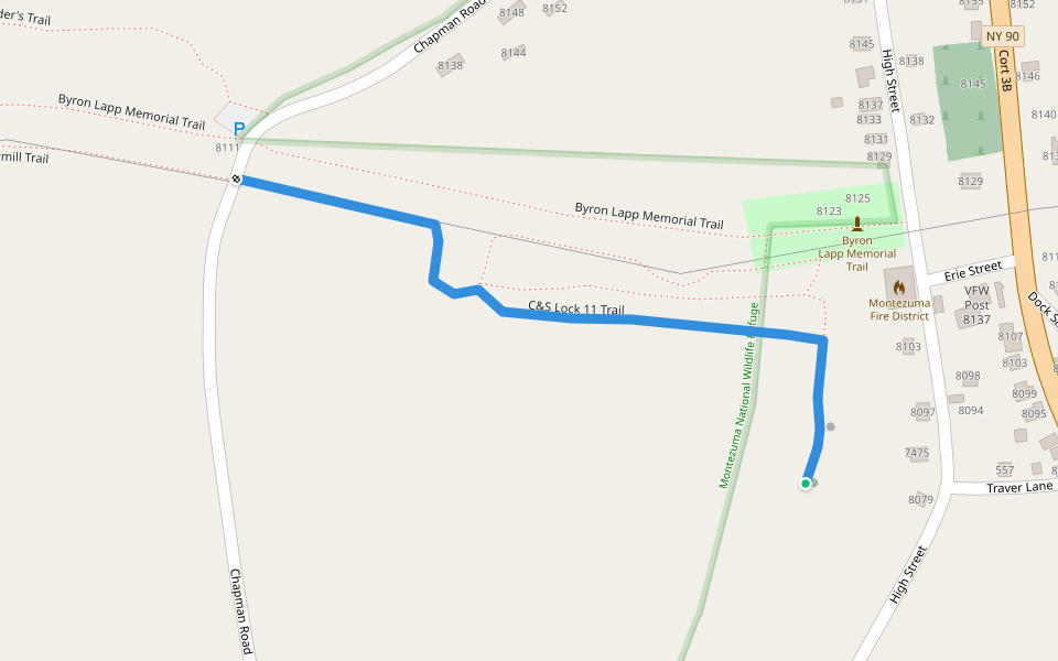 C&S Lock 11 Trail walking route map in Port Byron