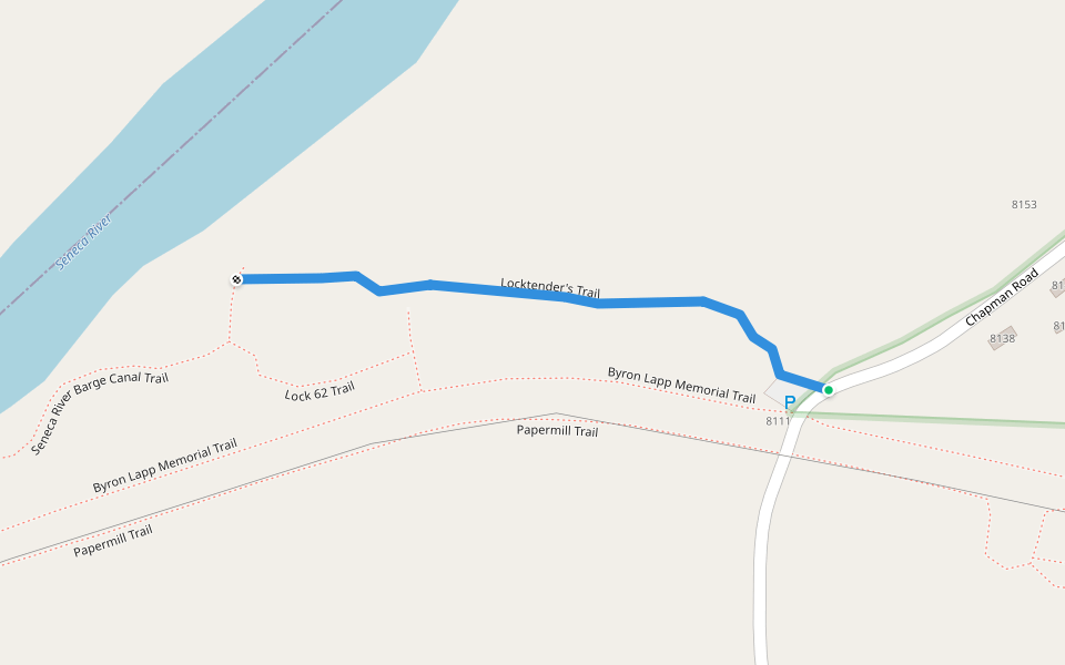 Locktender's Trail walking route map in Montezuma