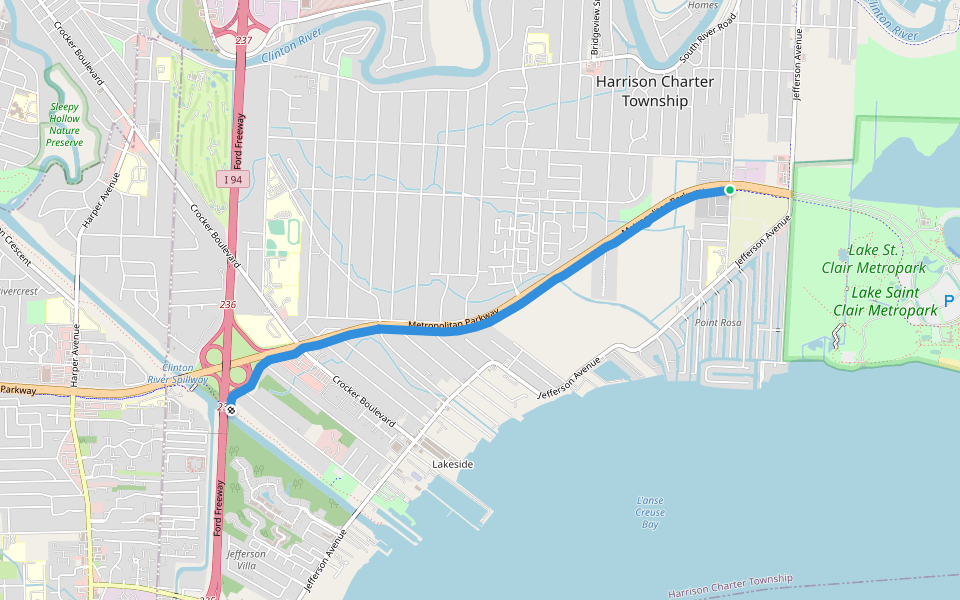 Harrison Township Freedom Path walking route map in SELFRIDGE