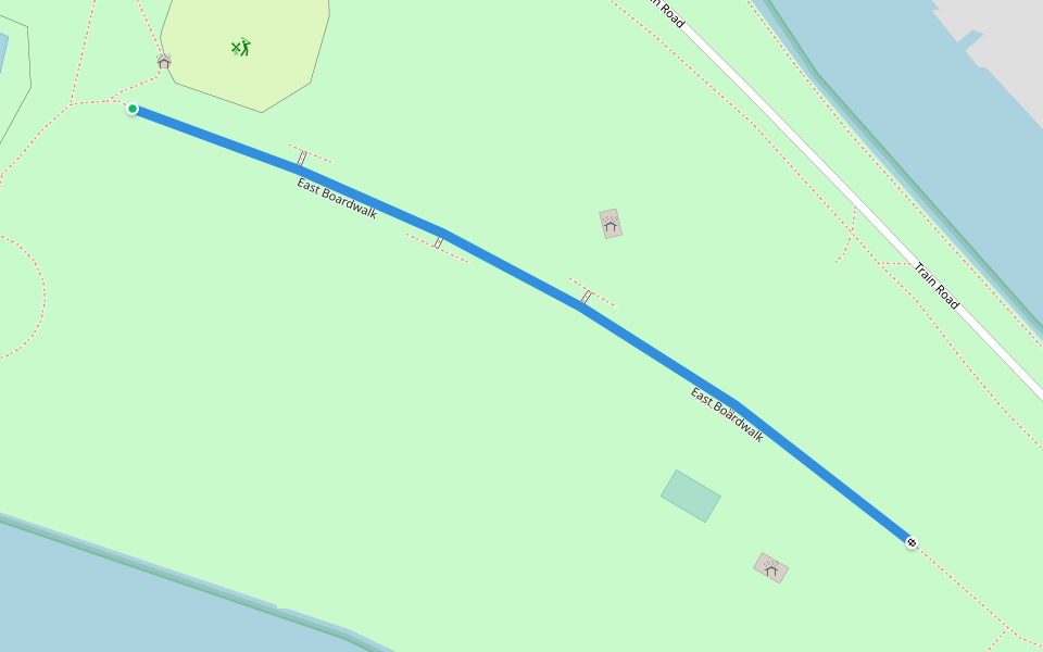 East Boardwalk walking route map in SELFRIDGE