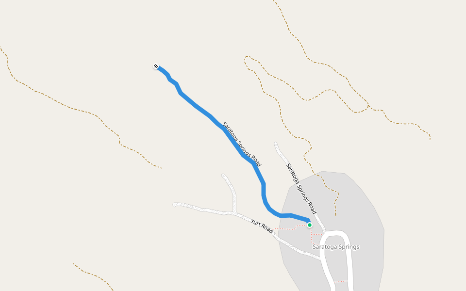 Saratoga Springs Road walking route map in Upper Lake